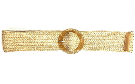 ecru raffia riem rond LF9968