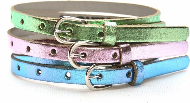 1,5 cm riem set groen-blauw-roze 436