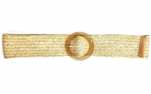 ecru raffia riem rond LF9968