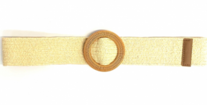 ecru raffia riem rond 50573