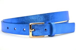 3cm dames riem blauw metallic 30972